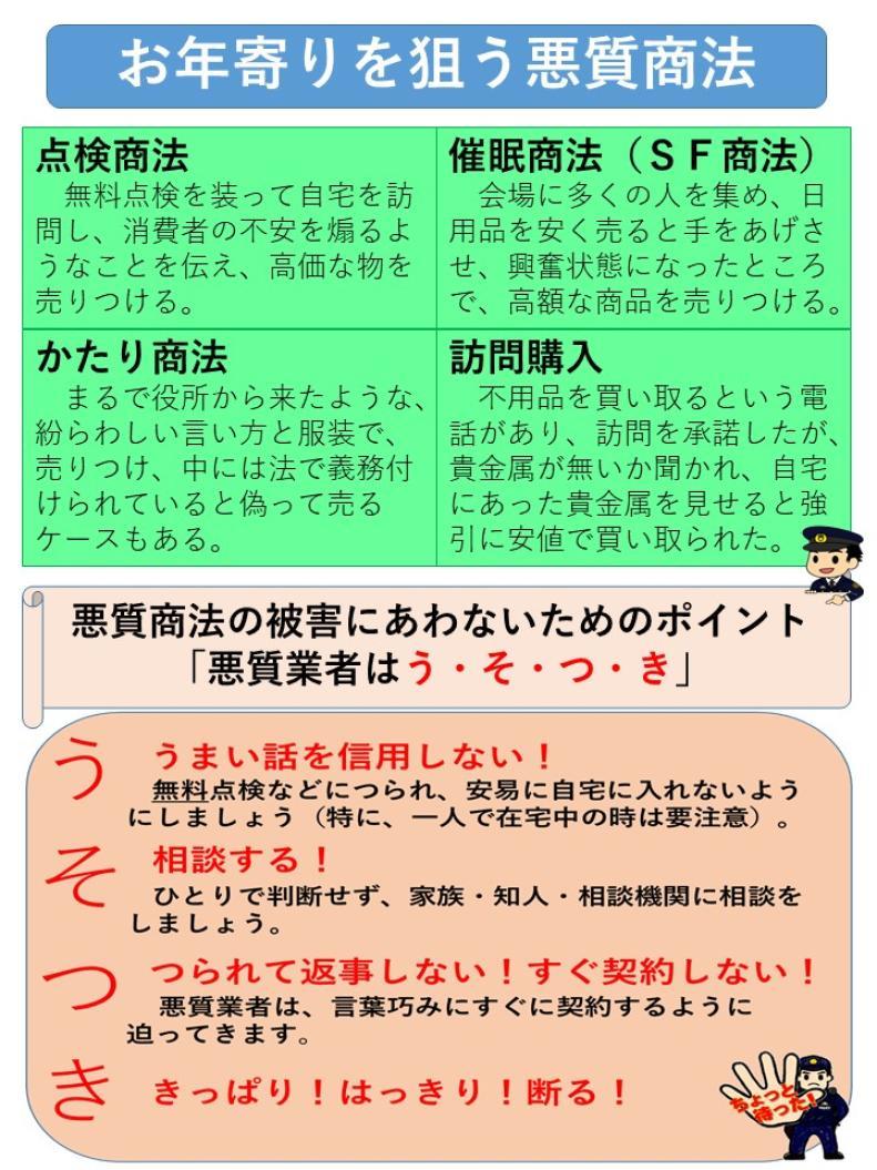 お年寄りを狙う悪質商法