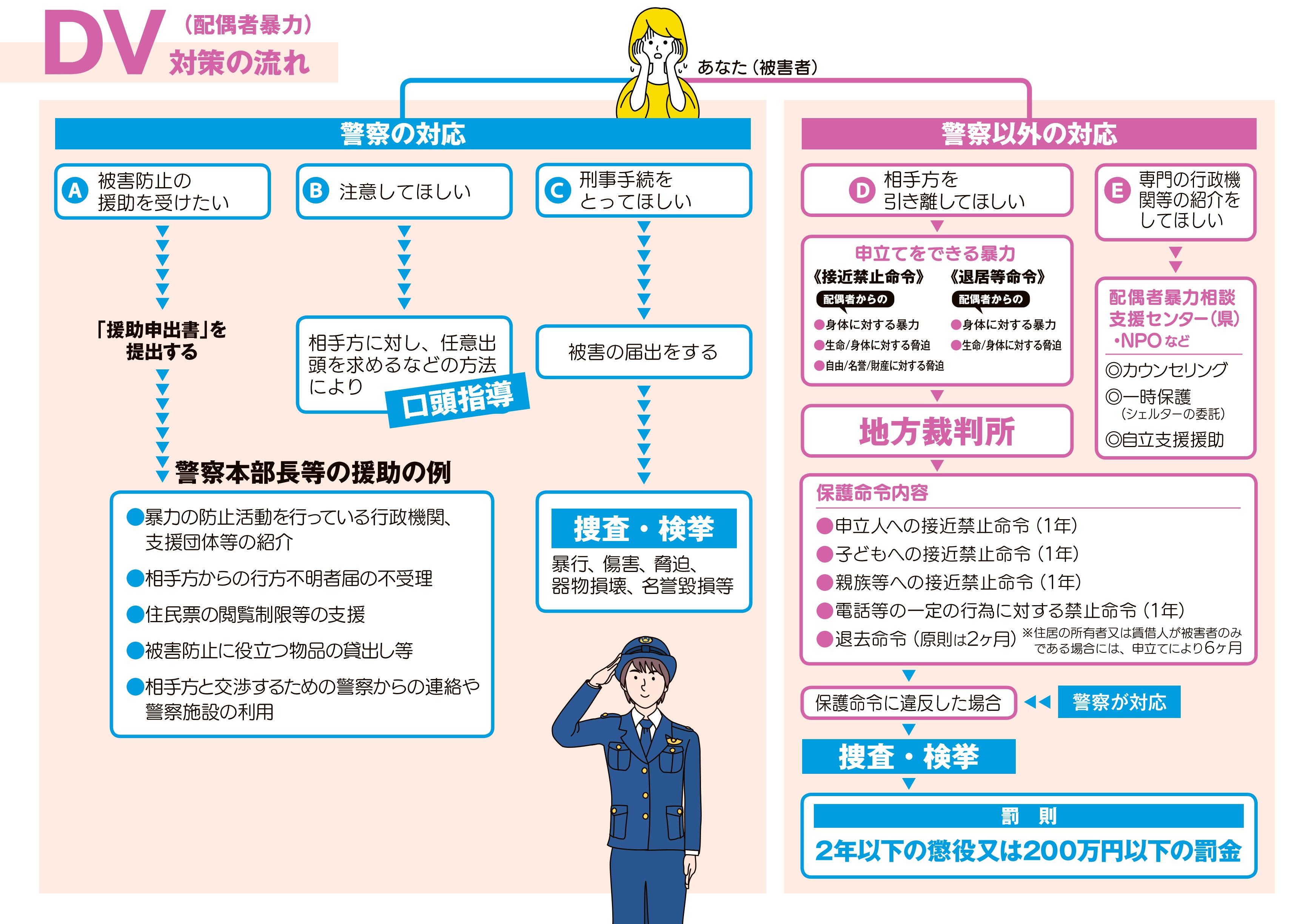 DV対策の流れが記載された画像