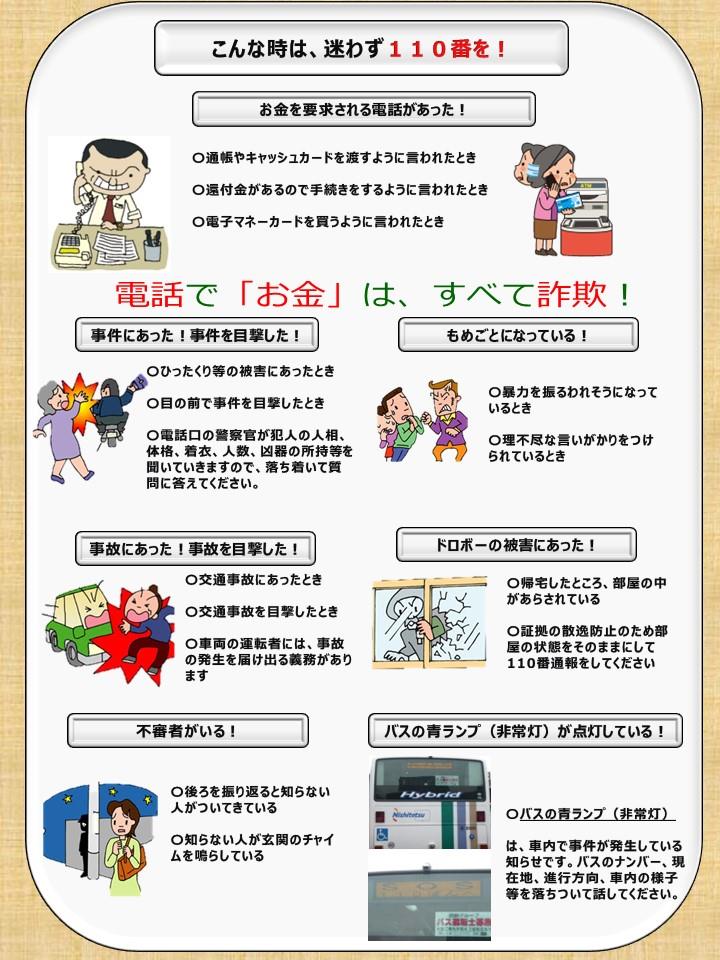 １１０番通報の仕組みを説明した画像